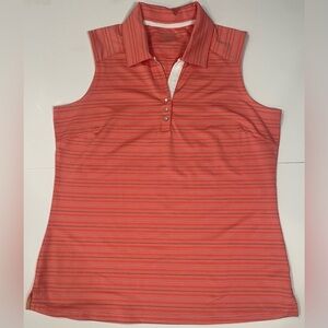 ASPIRE SPORT SHIRT LIGHT ORANGE BLUE SIZE LARGE SLEEVELESS V NECK PULLOVER